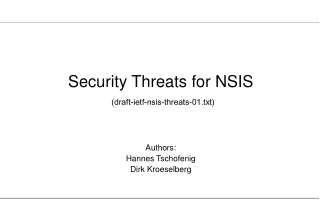 Security Threats for NSIS (draft-ietf-nsis-threats-01.txt)