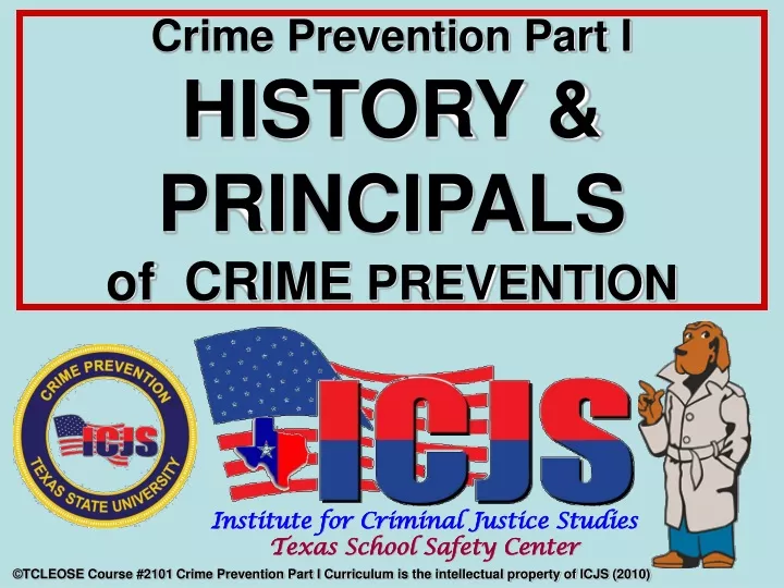 crime prevention part i history principals