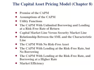 The Capital Asset Pricing Model (Chapter 8)