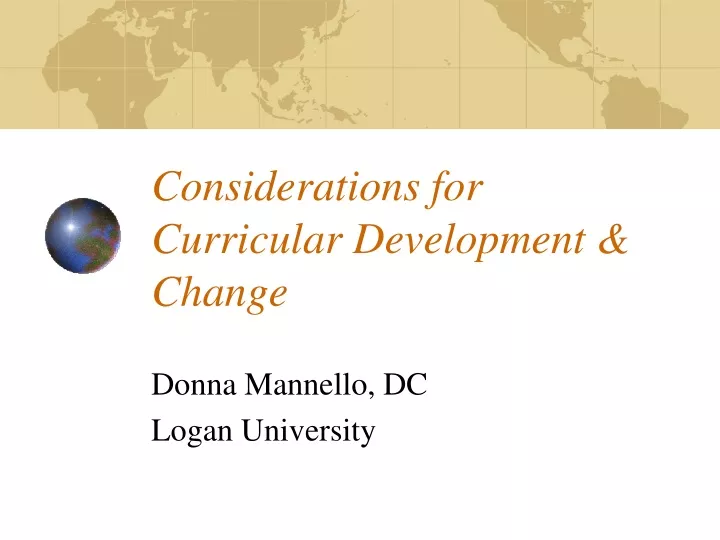 considerations for curricular development change