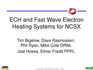ECH and Fast Wave Electron Heating Systems for NCSX