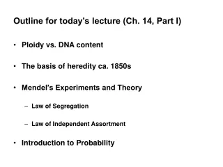 Outline for today’s lecture (Ch. 14, Part I)
