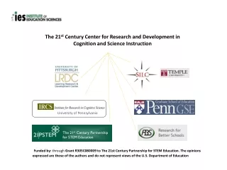The 21 st  Century Center for Research and Development in Cognition and Science Instruction