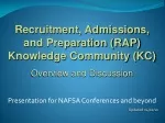 Recruitment, Admissions, and Preparation (RAP) Knowledge Community (KC) Overview and Discussion - slide 1
