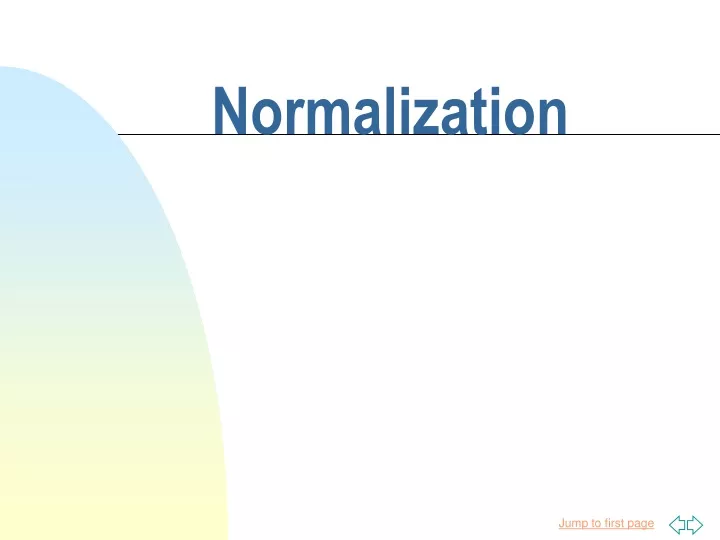 normalization