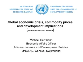Michael Herrmann Economic Affairs Officer Macroeconomics and Development Policies