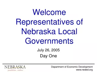 Welcome Representatives of Nebraska Local Governments
