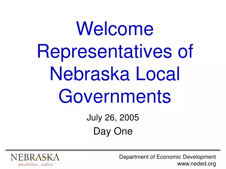 welcome representatives of nebraska local governments