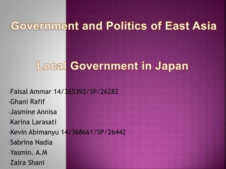 government and politics of east asia