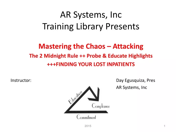 ar systems inc training library presents