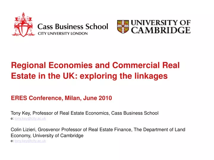 regional economies and commercial real estate