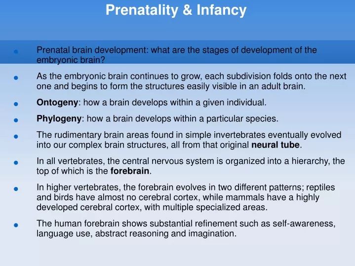 prenatality infancy