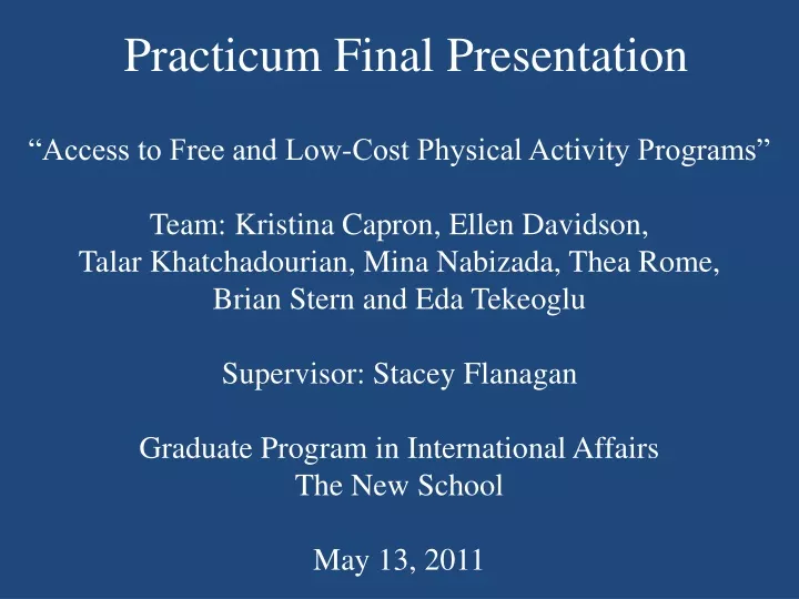 practicum final presentation
