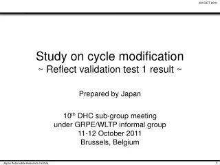 Study on cycle modification ~ Reflect validation test 1 result ~