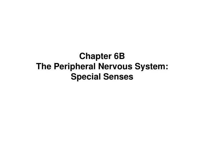 chapter 6b the peripheral nervous system special