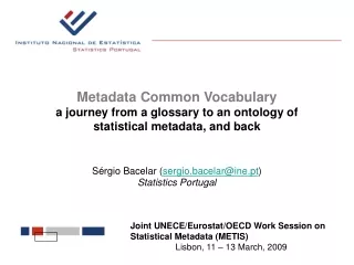 Sérgio Bacelar ( sergio.bacelar@ine.pt ) Statistics Portugal
