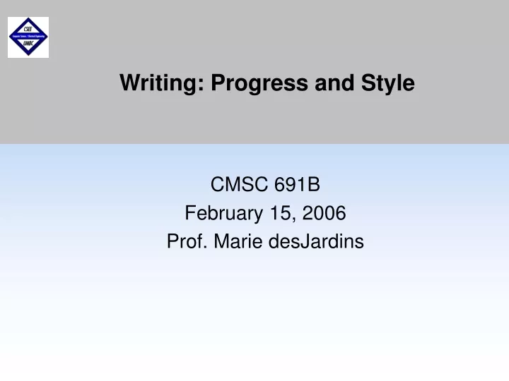 writing progress and style