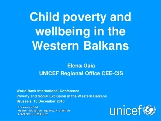 Child poverty and wellbeing in the Western Balkans