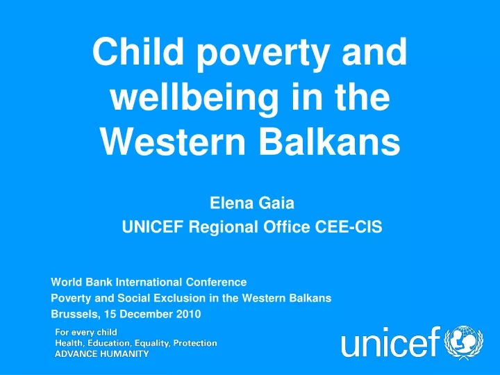 child poverty and wellbeing in the western balkans