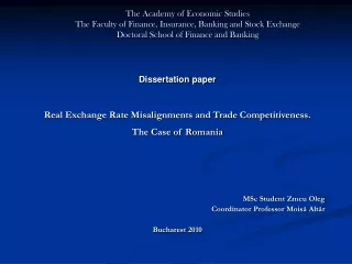 Dissertation paper Real Exchange Rate Misalignments and Trade Competitiveness. The Case of Romania