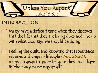 “Unless You Repent”