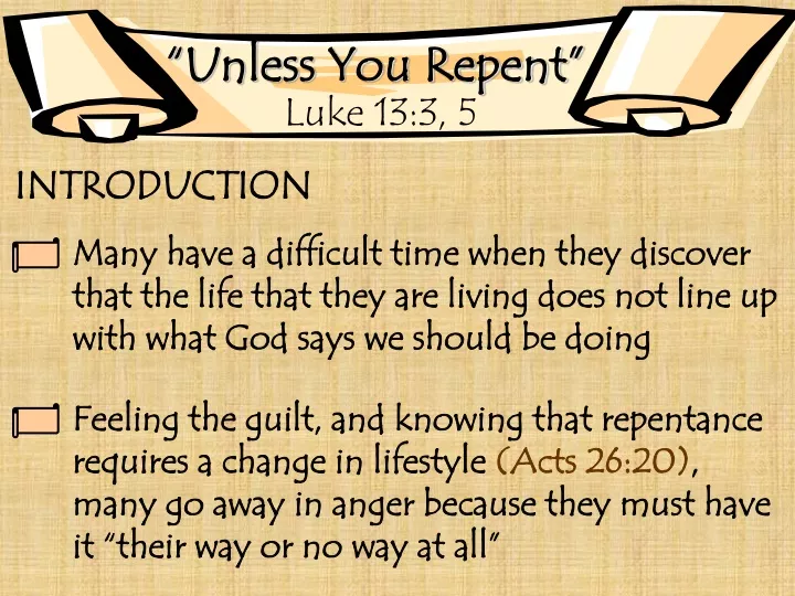 unless you repent