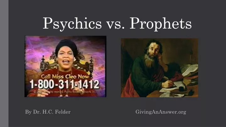 psychics vs prophets