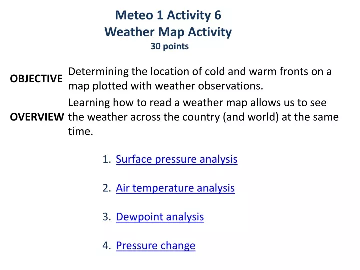 meteo 1 activity 6 weather map activity 30 points