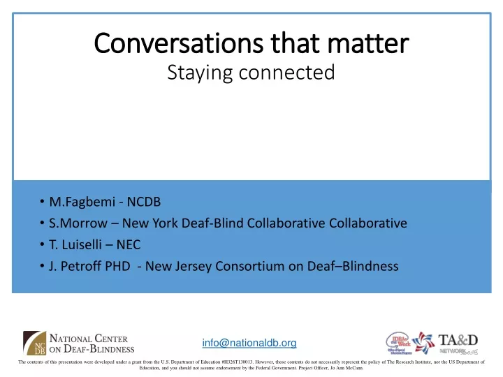 conversations that matter staying connected