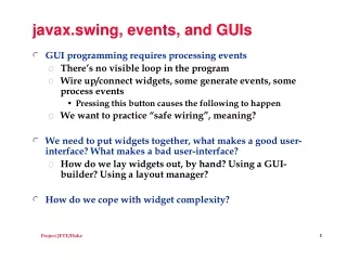 javax.swing, events, and GUIs