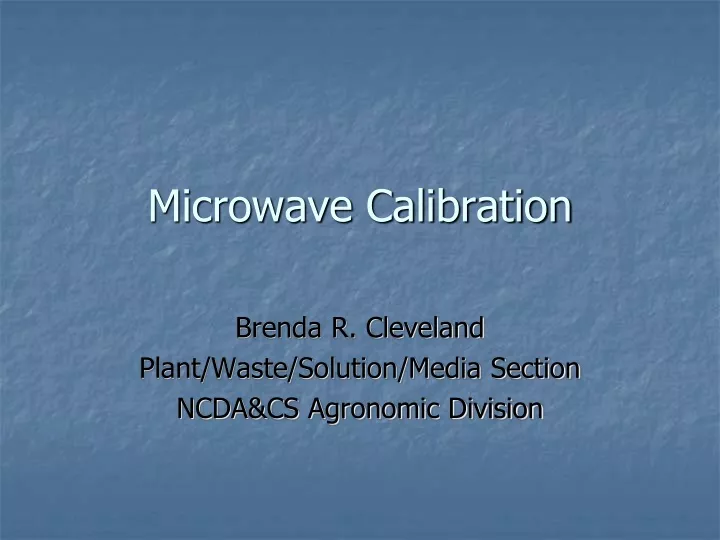 microwave calibration