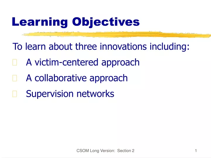 learning objectives