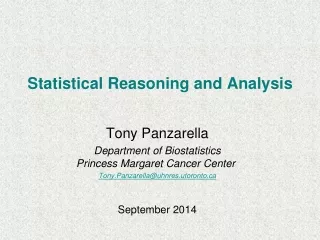 Statistical Reasoning and Analysis