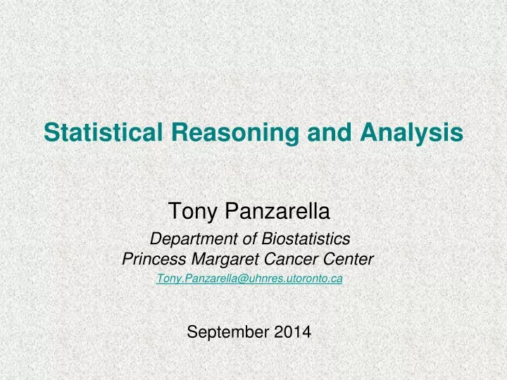 statistical reasoning and analysis