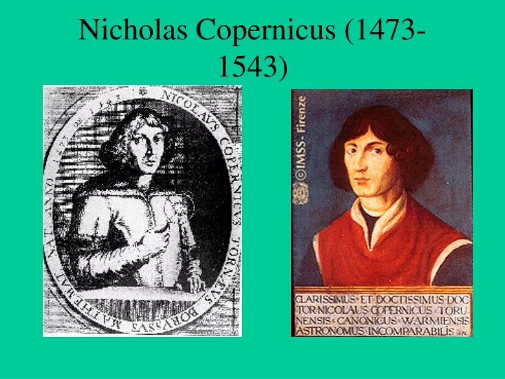 nicholas copernicus 1473 1543
