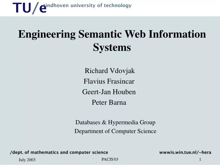 engineering semantic web information systems