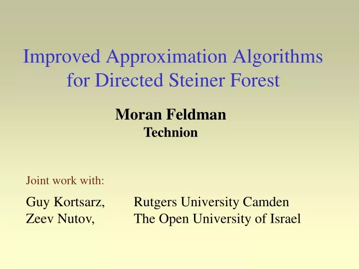 improved approximation algorithms for directed steiner forest