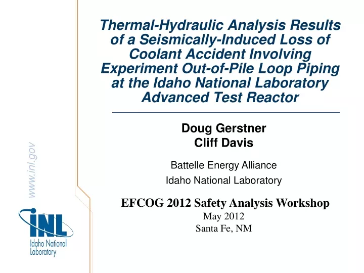 thermal hydraulic analysis results