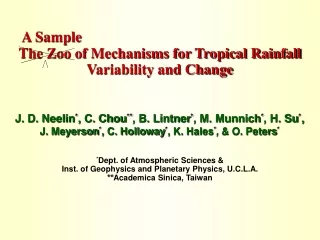 The Zoo of Mechanisms for Tropical Rainfall Variability and Change