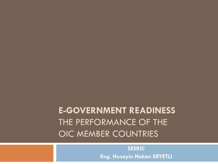 e government readiness the performance of the oic member countries
