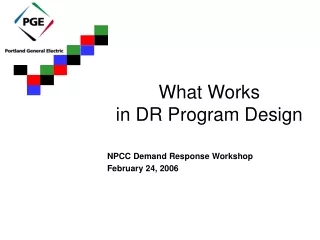 What Works in DR Program Design