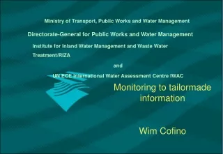 Institute for Inland Water Management and Waste Water Treatment/RIZA and