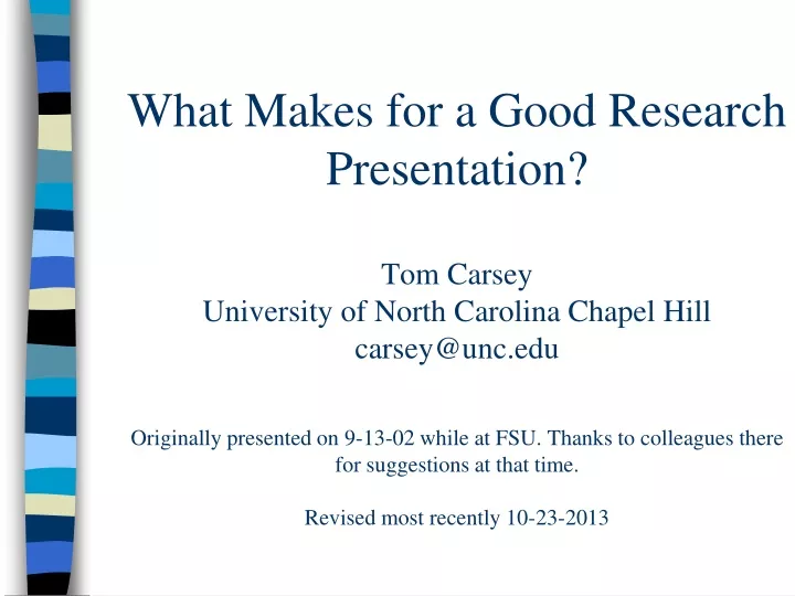 what makes for a good research presentation