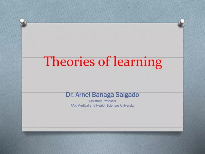 theories of learning