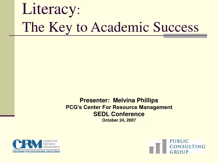 literacy the key to academic success