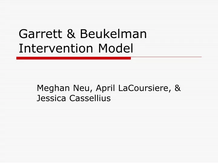 garrett beukelman intervention model
