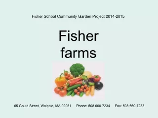 Fisher School Community Garden Project 2014-2015