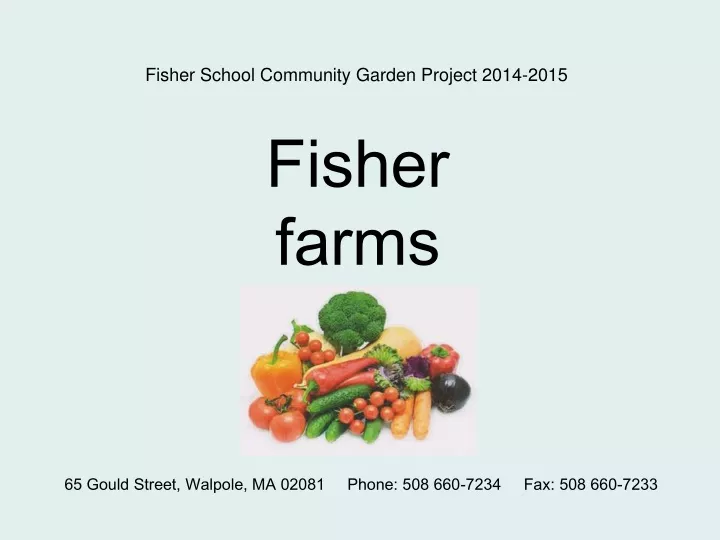 fisher school community garden project 2014 2015
