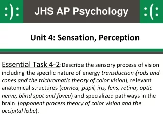 Unit 4: Sensation,  Perception