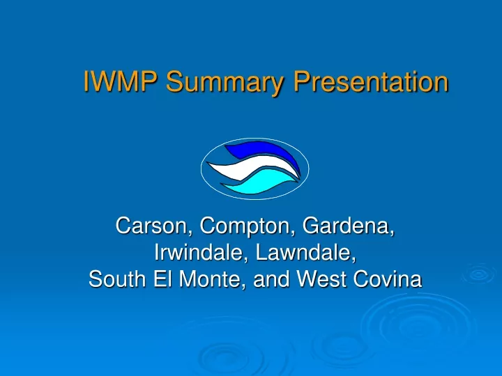 iwmp summary presentation